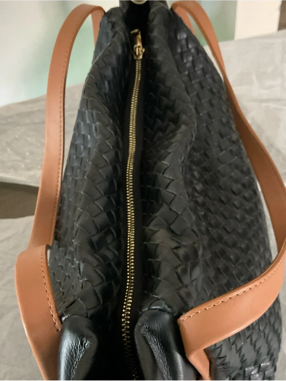 Giorgio Milani Italian Black Woven Leather Purse Bag   Beautiful Leather
